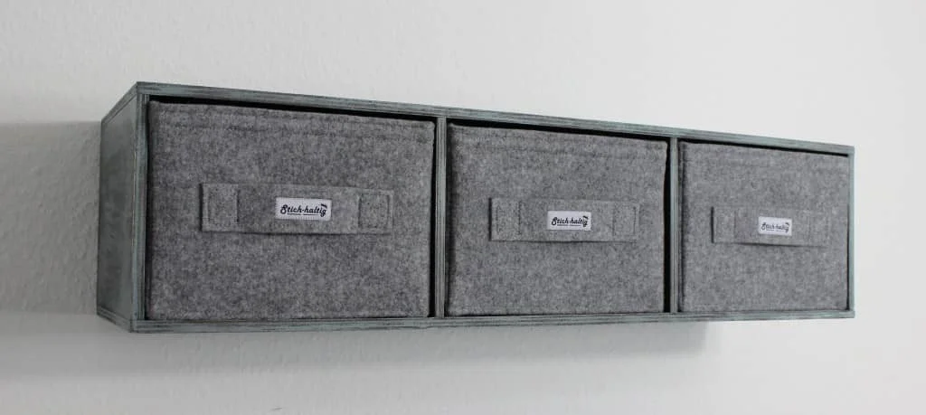 Hängeregal shabby chic filz körbe