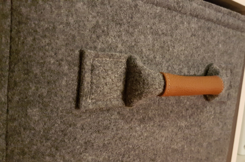 Filzkorb mit Ledergriff