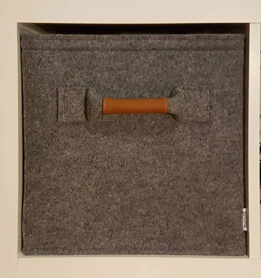 Regalkorb Filz mit Ledergriff