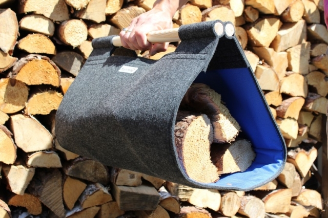 Kaminholztrage Stich-haltig.com blau