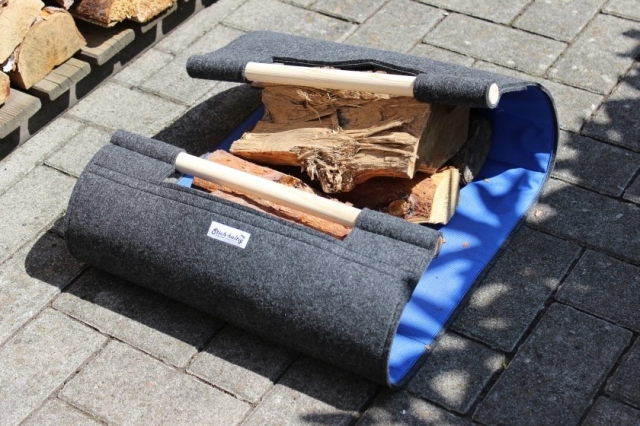 Kaminholztrage Stich-haltig.com blau