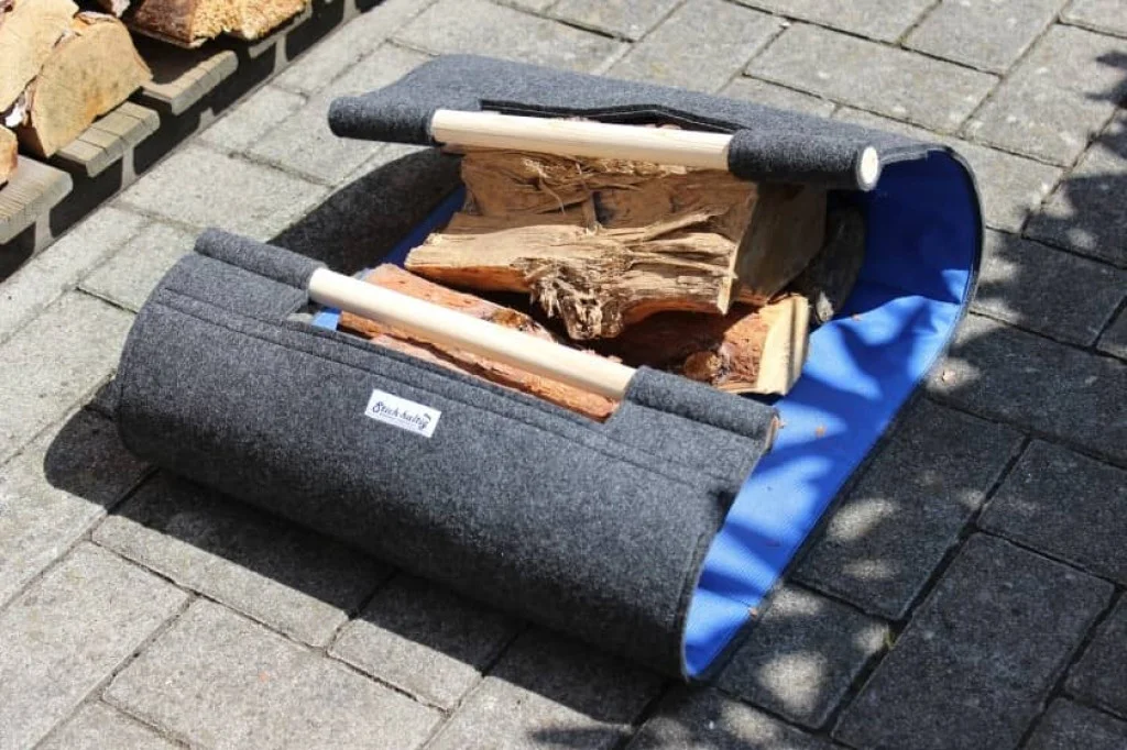 Kaminholztrage Stich-haltig.com blau
