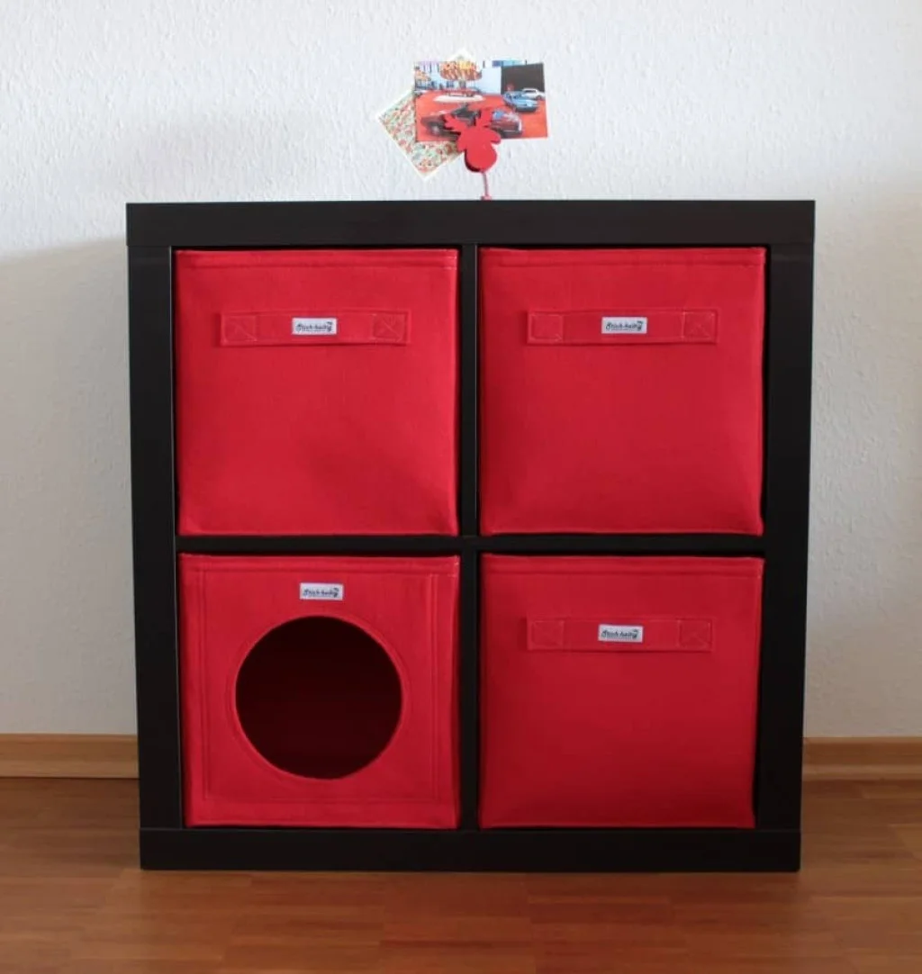 Katzenhöhle Filz Rot Stich-haltig