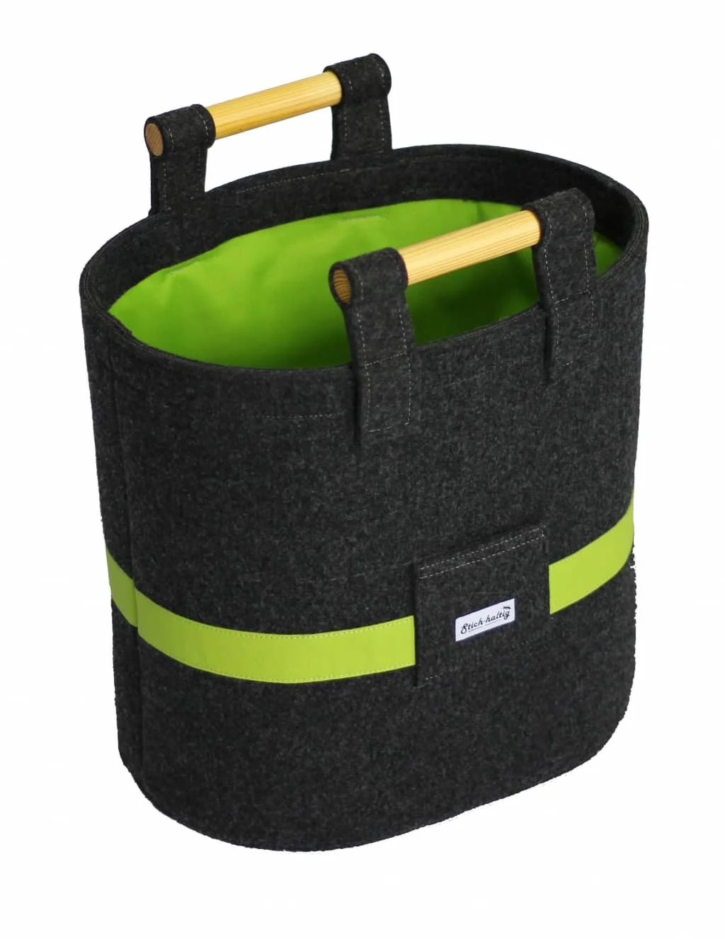 Kaminkorb mit Leder und Stoff