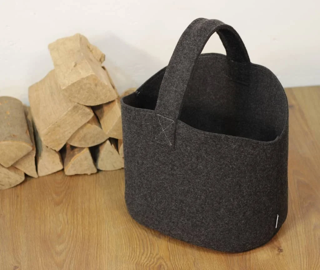 Filztasche mit Tragegriffen für Kaminhoz 