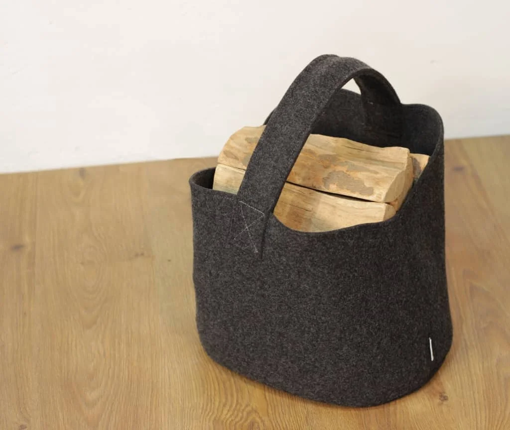 Filztasche mit Tragegriffen für Kaminhoz 