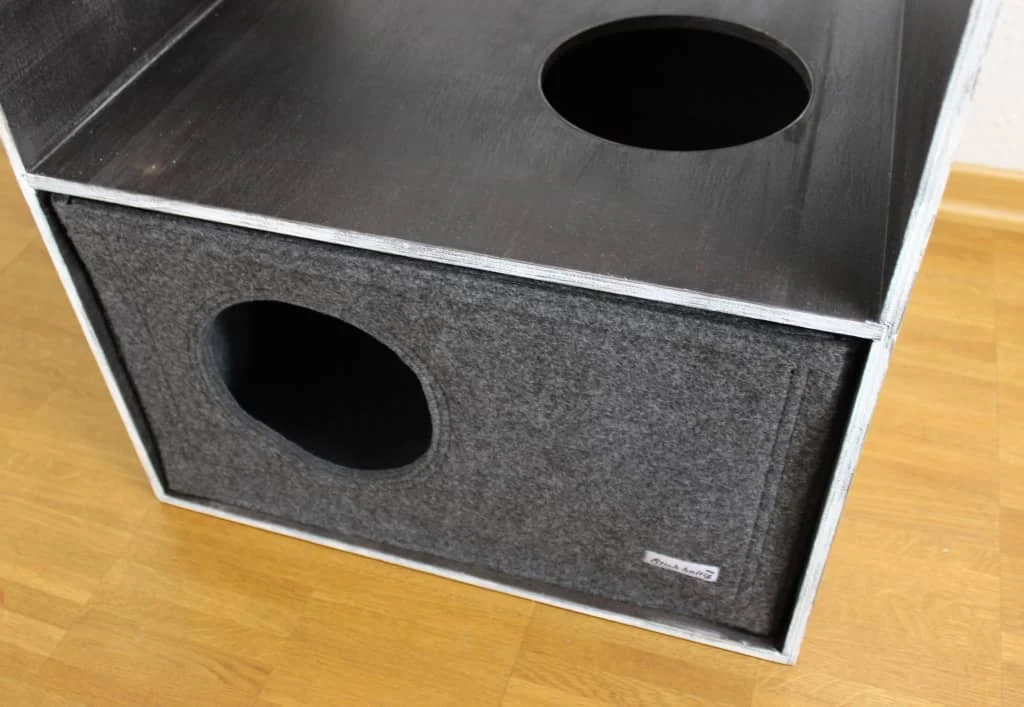 Katzenbett holz filz