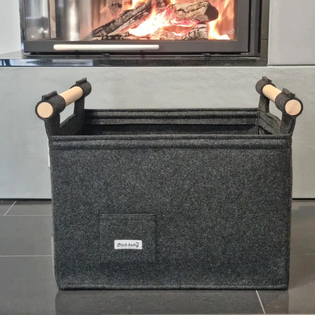 Funktionaler Feuerholzkorb für Kamin und Ofen