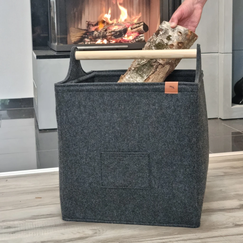 Praktischer Holzkorb für Kamin und Ofen