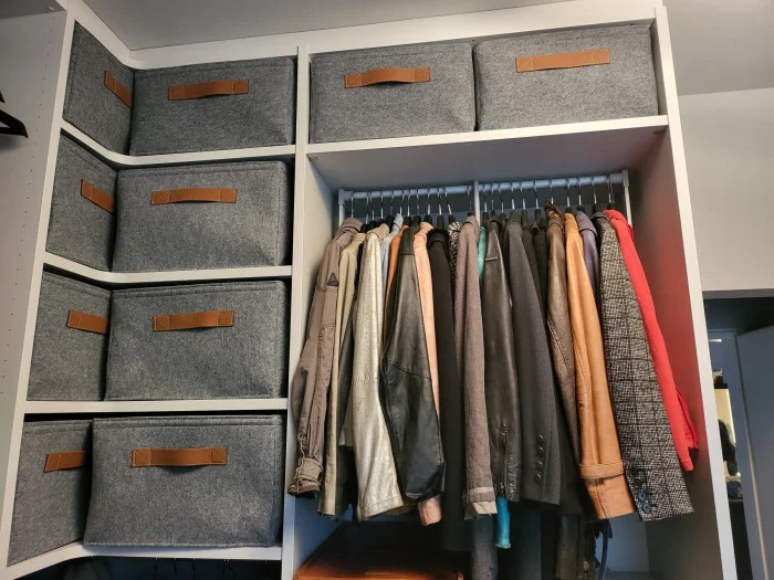 Kunde Filzkörbe Kleiderschrank Maßanfertigung