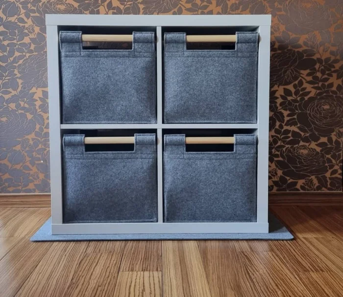 Filzkorb hellgrau für Kallax von Ikea
