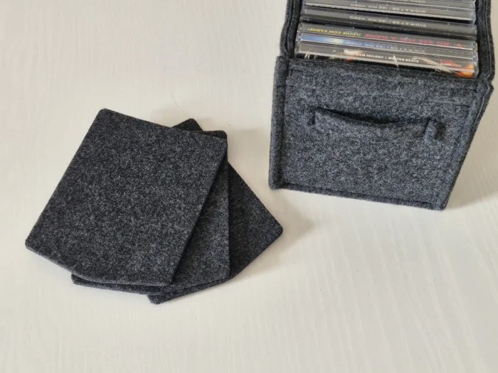 Filzkorb für CD´s mit Filzgriff
