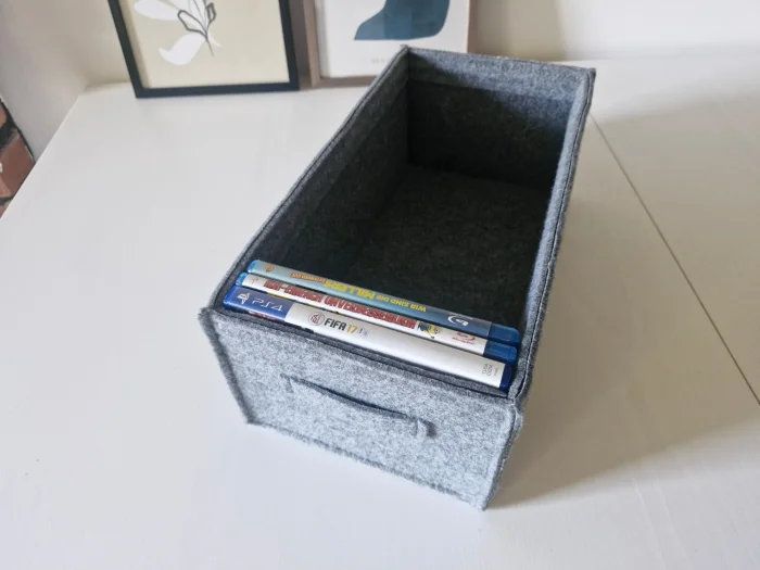 Bluray Korb mit Filzgriff, Bluray Aufbewahrung, Blu-ray Box
