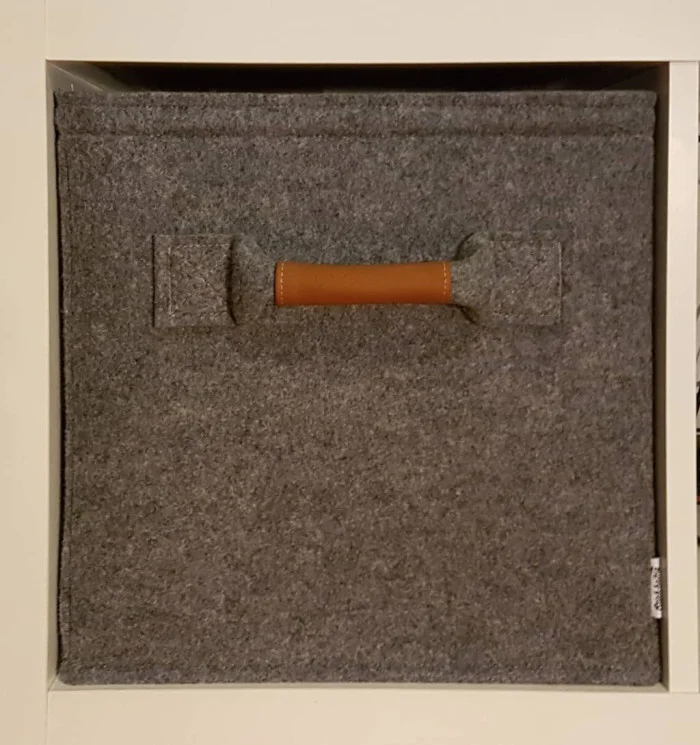 Regalkorb Filz mit Ledergriff