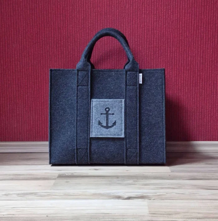 Handtasche Einkaufstasche Picknickkorb Bürotasche Shopper maritim Anker