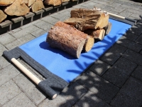 Kaminholztrage Stich-haltig.com blau