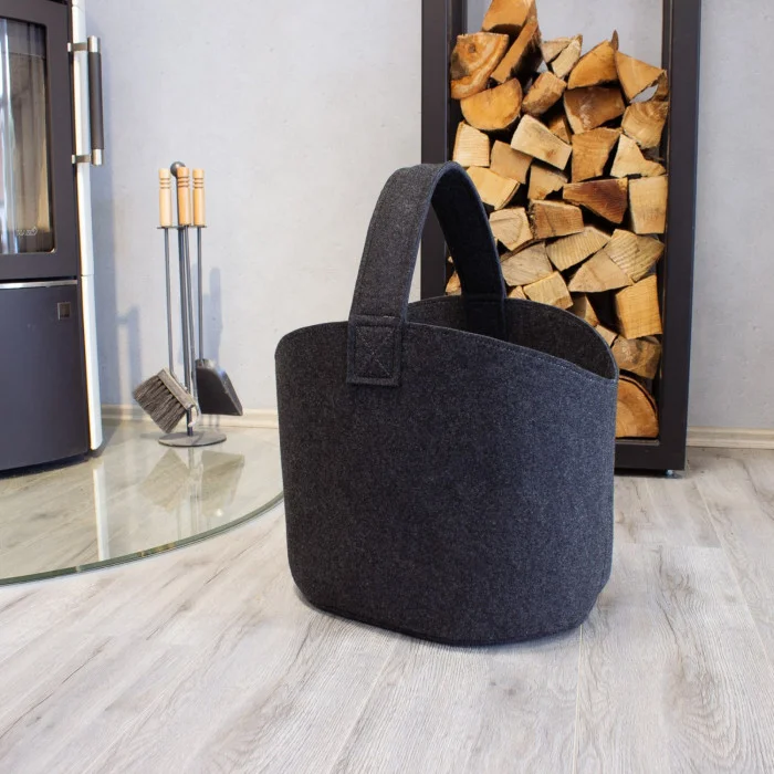 Ovale Filztasche mit breitem Tragegriff