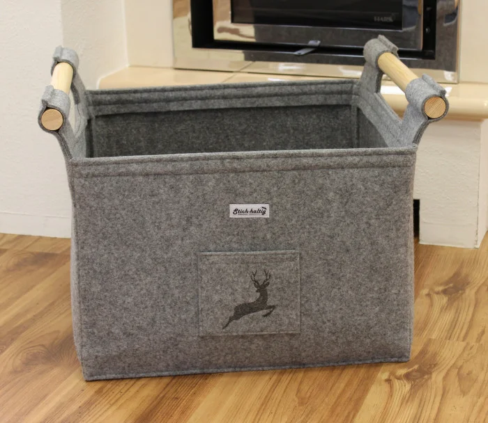 Feuerholzkorb aus Filz mit individuellem Motiv