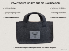 Stilvolle Filztasche für Kaminholz