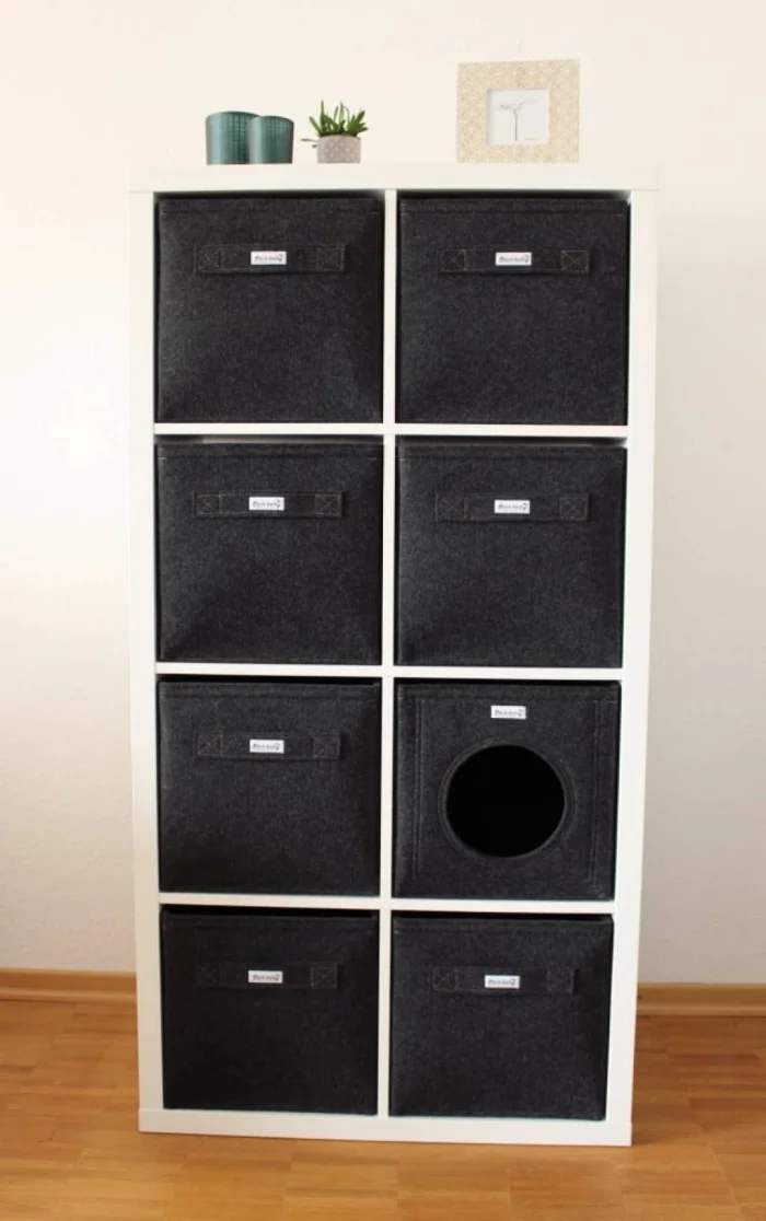 Regalkorb aus Filz dunkelgrau
