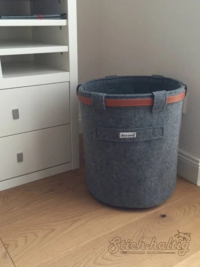 Filzkorb mit Lederband