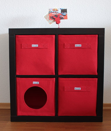 Stich-haltig Regalkorb Filzkorb in Rot